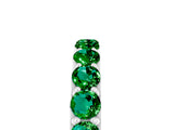 Silver Round Emerald Half Eternity Band with Classic Prong Setting