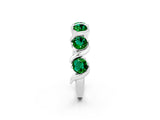 White gold Round Emerald Half Eternity Band with Wave Prong Setting_8