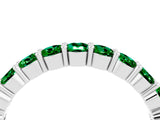 White gold Round Emerald Half-Eternity Prong-Set Band_10