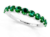 White gold Round Emerald Half-Eternity Prong-Set Band_7