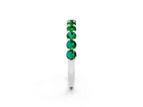 White gold Round Emerald Half-Eternity Prong-Set Band_8