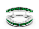 White gold Round Emerald Milgrain Eternity Band with Channel Setting_18