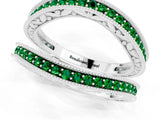 White gold Round Emerald Milgrain Eternity Band with Channel Setting_19
