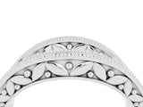 White gold Round Emerald Milgrain Eternity Band with Channel Setting_22