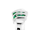 White gold Round Emerald Multi-Row Crossover Band_11