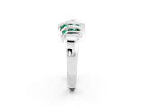 White gold Round Emerald Multi-Row Crossover Band_8