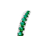 White gold Round Emerald Pavé Curved Band with Shared Prong Setting_11