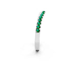 White gold Round Emerald Pavé Curved Band with Shared Prong Setting_8