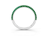 White gold Round Emerald Pavé Eternity Band with Shared Prong Setting_9
