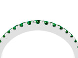 White gold Round Emerald Pavé Half Eternity Band with Shared Prong Setting_10