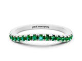 White gold Round Emerald Pavé Half Eternity Band with Shared Prong Setting_6
