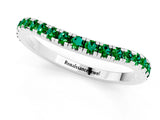 White gold Round Emerald Pavé Half Eternity Band with Shared Prong Setting_7