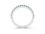 White gold Round Emerald Pavé Half Eternity Band with Shared Prong Setting_9