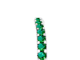 White gold Round Emerald Pavé Set Curved Wedding Band_15