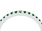 White gold Round Emerald Pavé Set Eternity Band with Micro Prong Setting_10