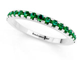 White gold Round Emerald Pavé Set Eternity Band with Micro Prong Setting_7