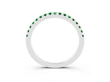 White gold Round Emerald Pavé Set Eternity Band with Micro Prong Setting_9