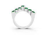 White gold Round Emerald Prong-Set Crossover Band_9