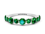 White gold Round Emerald Scalloped Prong Set Eternity Band_18