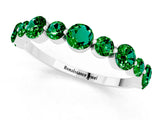 White gold Round Emerald Scalloped Prong Set Eternity Band_19