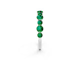 White gold Round Emerald Scalloped Prong Set Eternity Band_20