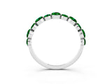 White gold Round Emerald Scalloped Prong Set Eternity Band_21