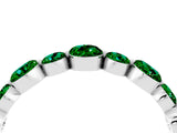 White gold Round Emerald Scalloped Prong Set Eternity Band_22