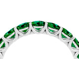 White gold Round Emerald Shared Prong Eternity Band_10