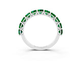 White gold Round Emerald Shared Prong Eternity Band_9