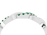 White gold Round Emerald Twist Eternity Band with Pavé Setting_10
