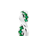 White gold Round Emerald Twist Eternity Band with Pavé Setting_11