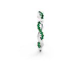 White gold Round Emerald Twist Eternity Band with Pavé Setting_20