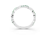 White gold Round Emerald Twist Eternity Band with Pavé Setting_9