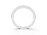 White gold Round Emerald Twist Milgrain Band with Bezel Setting_3