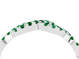 White gold Round Emerald Twisted Eternity Band with Pavé and Shared Prong Setting_22