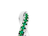 White gold Round Emerald Twisted Infinity Band with Prong Setting_11