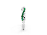 White gold Round Emerald Twisted Infinity Band with Prong Setting_8