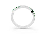 White gold Round Emerald Twisted Infinity Band with Prong Setting_9