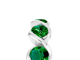 White gold Round Emerald Wave Band with Channel Setting and Shared Prongs_11