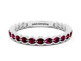 White gold Round Garnet Bezel Set Eternity Band_18