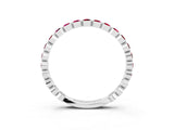 White gold Round Garnet Bezel Set Eternity Band_21