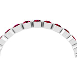 White gold Round Garnet Bezel Set Eternity Band_22
