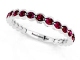 White gold Round Garnet Bezel Set Eternity Band_7