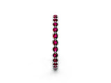 White gold Round Garnet Bezel Set Eternity Band_8
