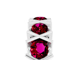 White gold Round Garnet Channel Set Band with X-Prong Detail_11