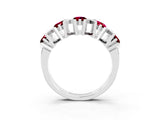 White gold Round Garnet Channel Set Band with X-Prong Detail_9