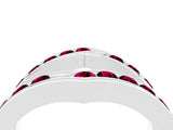 White gold Round Garnet Channel-Set Chevron Band_10