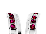 White gold Round Garnet Channel-Set Chevron Band_11