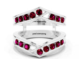 White gold Round Garnet Channel-Set Chevron Band_6