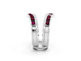 White gold Round Garnet Channel-Set Chevron Band_8